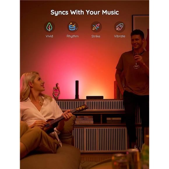 Smart LED Light Bars,Work with Alexa and Google Assistant,RGBICWW WiFi Backlight - Picture 2 of 6